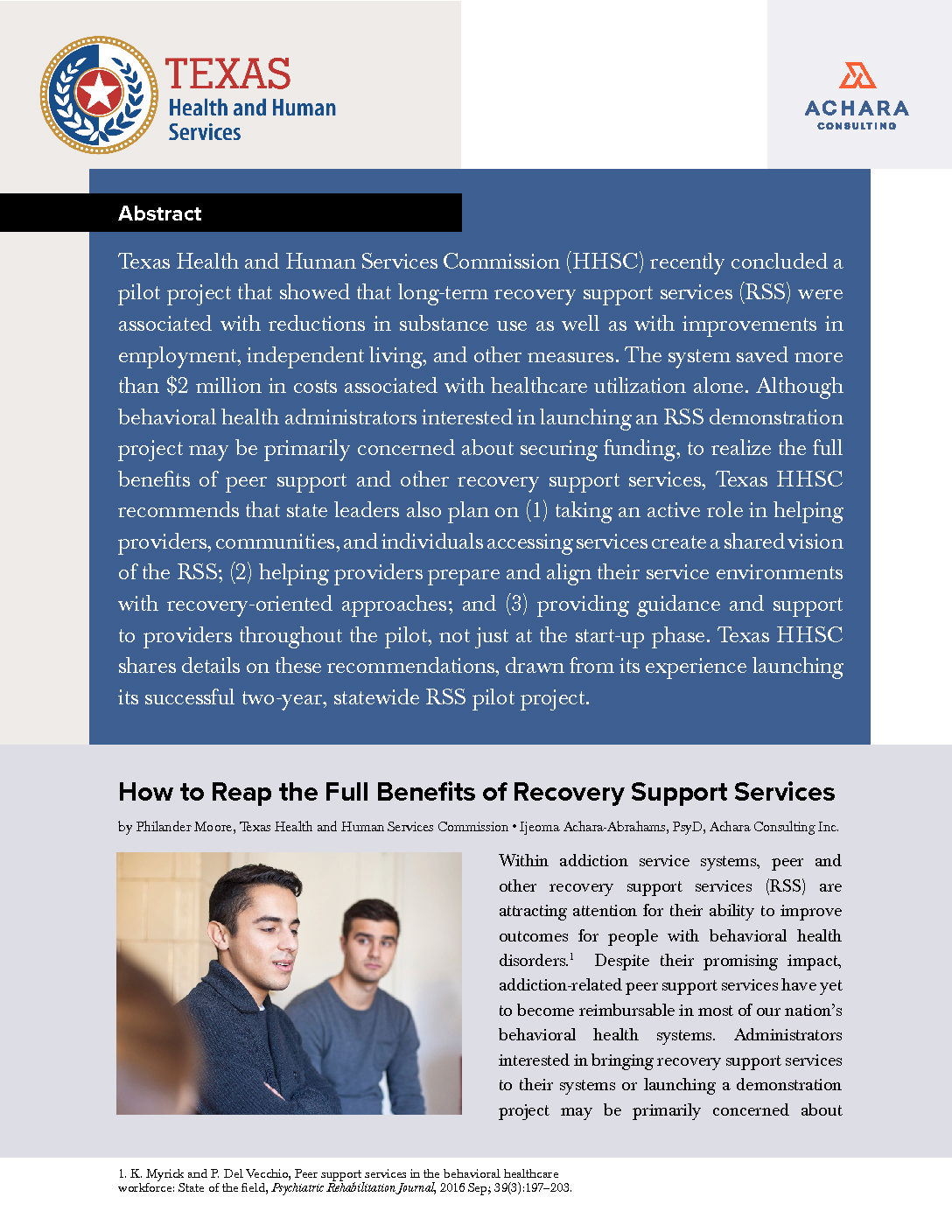 Reap the Full Benefits of Recovery Support Services graphic